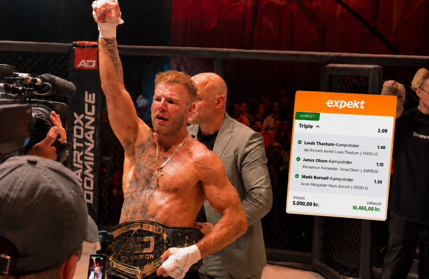 Dansk champ viser vild oddskupon: Vandt stort på Burnell MMA-trekløver